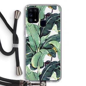 CaseCompany Bananenbladeren: Samsung Galaxy M31 Transparant Hoesje met koord