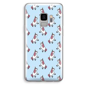 CaseCompany Eenhoorns overal: Samsung Galaxy S9 Transparant Hoesje