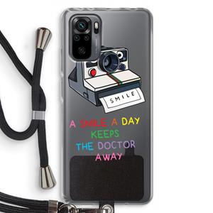 CaseCompany Smile: Xiaomi Redmi Note 10 Pro Transparant Hoesje met koord