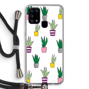 CaseCompany Sanseveria: Samsung Galaxy M31 Transparant Hoesje met koord