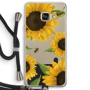 CaseCompany Sunflower and bees: Samsung Galaxy A3 (2016) Transparant Hoesje met koord
