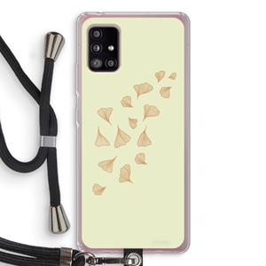 CaseCompany Falling Leaves: Samsung Galaxy A51 5G Transparant Hoesje met koord