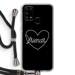 CaseCompany Friends heart black: Samsung Galaxy M31 Transparant Hoesje met koord