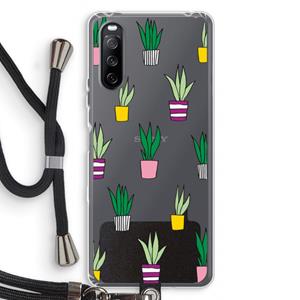 CaseCompany Sanseveria: Sony Sony Xperia 10 III Transparant Hoesje met koord