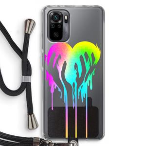 CaseCompany Hold My Heart: Xiaomi Redmi Note 10 Pro Transparant Hoesje met koord