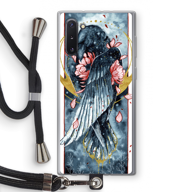 CaseCompany Golden Raven: Samsung Galaxy Note 10 Transparant Hoesje met koord