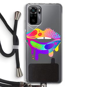 CaseCompany Lip Palette: Xiaomi Redmi Note 10 Pro Transparant Hoesje met koord