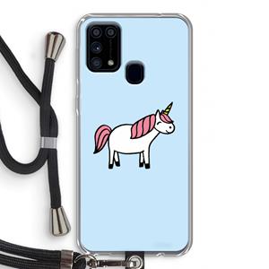 CaseCompany Eenhoorn: Samsung Galaxy M31 Transparant Hoesje met koord