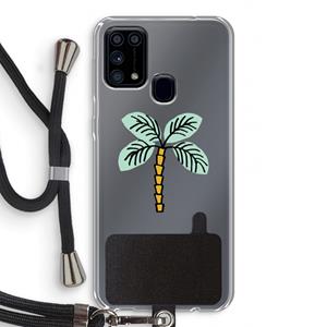 CaseCompany Palmboom: Samsung Galaxy M31 Transparant Hoesje met koord