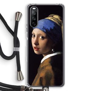 CaseCompany The Pearl Earring: Sony Sony Xperia 10 III Transparant Hoesje met koord