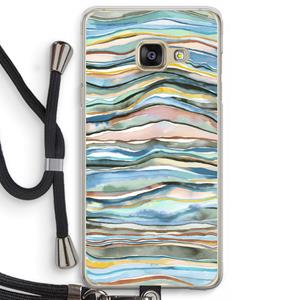 CaseCompany Watercolor Agate: Samsung Galaxy A3 (2016) Transparant Hoesje met koord