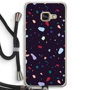 CaseCompany Dark Rounded Terrazzo: Samsung Galaxy A3 (2016) Transparant Hoesje met koord