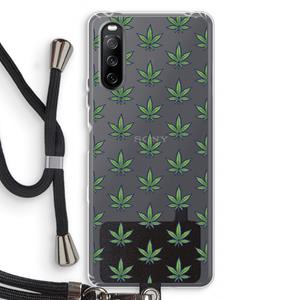 CaseCompany Weed: Sony Sony Xperia 10 III Transparant Hoesje met koord