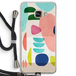 CaseCompany Bold Rounded Shapes: Samsung Galaxy A3 (2016) Transparant Hoesje met koord