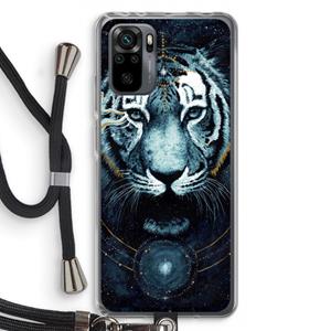 CaseCompany Darkness Tiger: Xiaomi Redmi Note 10 Pro Transparant Hoesje met koord