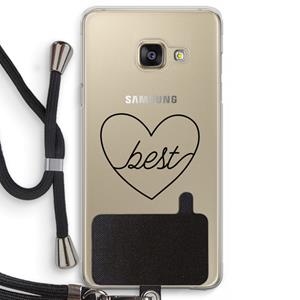 CaseCompany Best heart black: Samsung Galaxy A3 (2016) Transparant Hoesje met koord