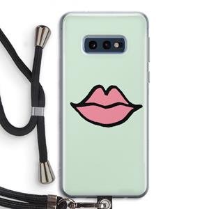 CaseCompany Kusje: Samsung Galaxy S10e Transparant Hoesje met koord