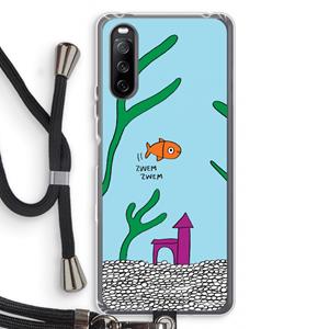 CaseCompany Aquarium: Sony Sony Xperia 10 III Transparant Hoesje met koord