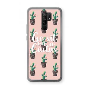 CaseCompany Cactus quote: Xiaomi Redmi 9 Transparant Hoesje