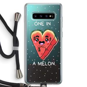 CaseCompany One In A Melon: Samsung Galaxy S10 Plus Transparant Hoesje met koord