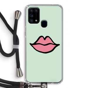 CaseCompany Kusje: Samsung Galaxy M31 Transparant Hoesje met koord