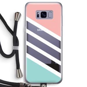 CaseCompany Strepen pastel: Samsung Galaxy S8 Transparant Hoesje met koord