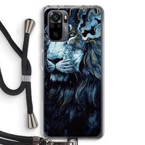 CaseCompany Darkness Lion: Xiaomi Redmi Note 10 Pro Transparant Hoesje met koord