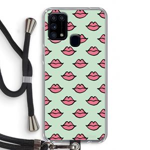 CaseCompany Lipjes: Samsung Galaxy M31 Transparant Hoesje met koord