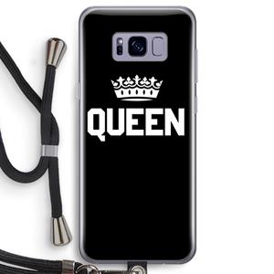 CaseCompany Queen zwart: Samsung Galaxy S8 Transparant Hoesje met koord