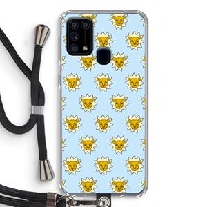 CaseCompany Leeuwenkoppen: Samsung Galaxy M31 Transparant Hoesje met koord
