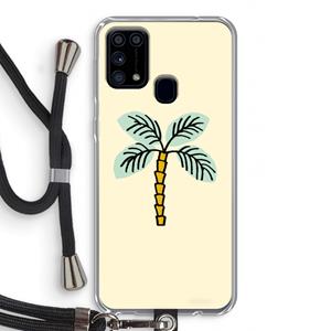 CaseCompany Palmboom: Samsung Galaxy M31 Transparant Hoesje met koord