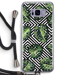 CaseCompany Geometrische jungle: Samsung Galaxy S8 Transparant Hoesje met koord