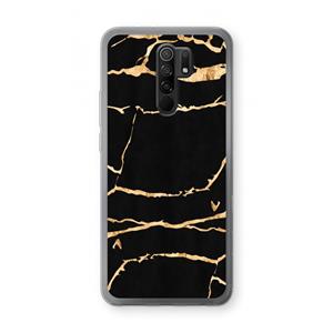 CaseCompany Gouden marmer: Xiaomi Redmi 9 Transparant Hoesje