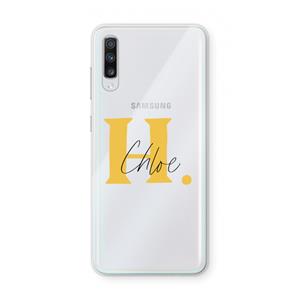 CaseCompany Amber Script: Samsung Galaxy A70 Transparant Hoesje