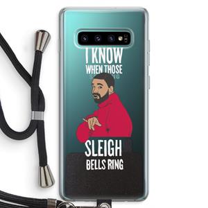 CaseCompany Sleigh Bells Ring: Samsung Galaxy S10 Plus Transparant Hoesje met koord