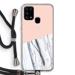 CaseCompany A touch of peach: Samsung Galaxy M31 Transparant Hoesje met koord