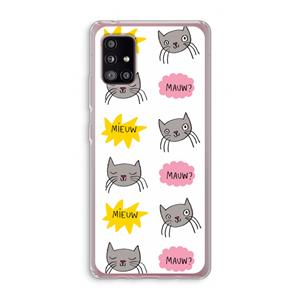 CaseCompany Meow: Samsung Galaxy A51 5G Transparant Hoesje