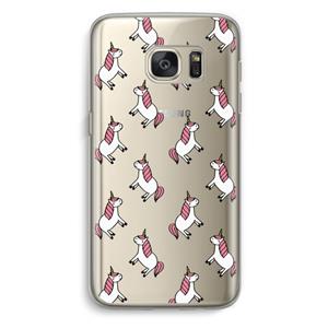CaseCompany Eenhoorns overal: Samsung Galaxy S7 Transparant Hoesje
