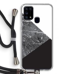 CaseCompany Combinatie marmer: Samsung Galaxy M31 Transparant Hoesje met koord