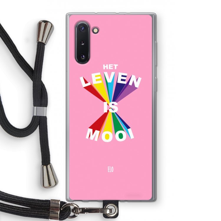 CaseCompany Het Leven Is Mooi: Samsung Galaxy Note 10 Transparant Hoesje met koord