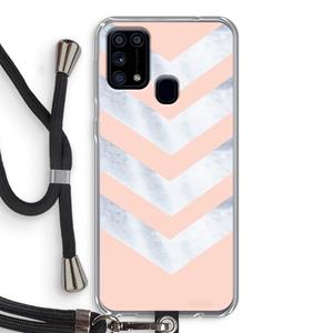 CaseCompany Marmeren pijlen: Samsung Galaxy M31 Transparant Hoesje met koord