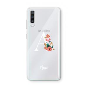 CaseCompany Pink Bouquet: Samsung Galaxy A70 Transparant Hoesje