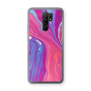 CaseCompany Paarse stroom: Xiaomi Redmi 9 Transparant Hoesje