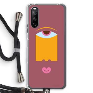 CaseCompany Mono V: Sony Sony Xperia 10 III Transparant Hoesje met koord