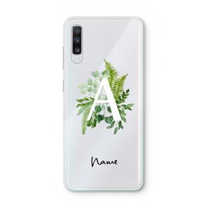 CaseCompany Green Brush: Samsung Galaxy A70 Transparant Hoesje
