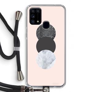 CaseCompany Marmeren cirkels: Samsung Galaxy M31 Transparant Hoesje met koord