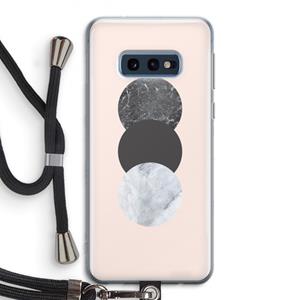 CaseCompany Marmeren cirkels: Samsung Galaxy S10e Transparant Hoesje met koord