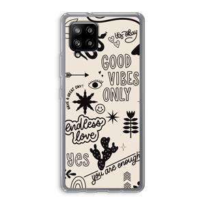 CaseCompany Good vibes: Samsung Galaxy A42 5G Transparant Hoesje