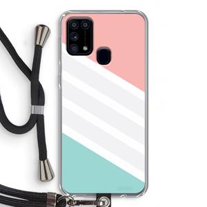 CaseCompany Strepen pastel: Samsung Galaxy M31 Transparant Hoesje met koord