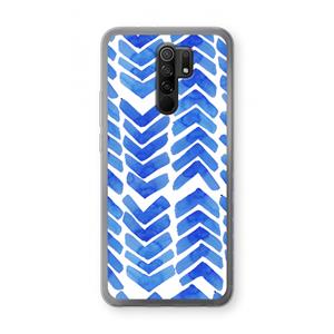 CaseCompany Blauwe pijlen: Xiaomi Redmi 9 Transparant Hoesje